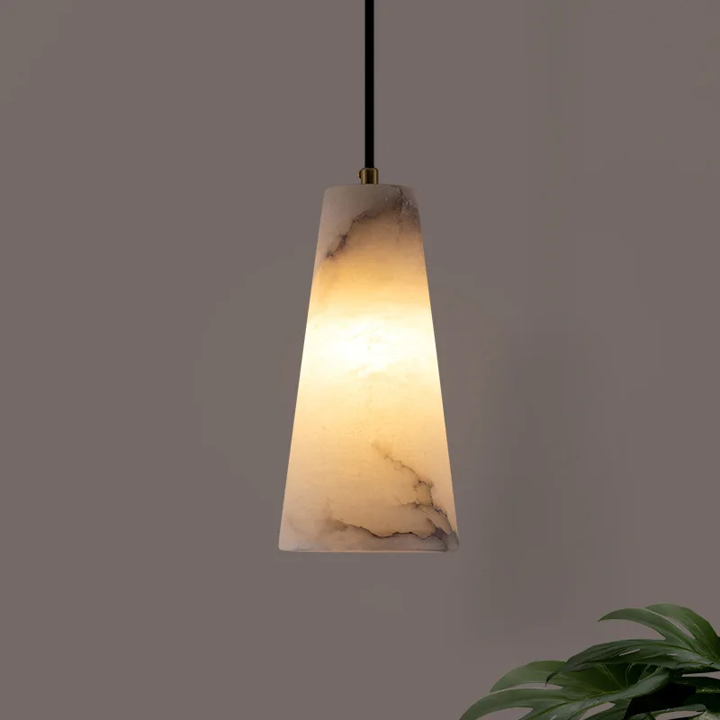 Spanish luxury Natural Marble pendant Lights home decor Bedroom Bedside Restaurant household minimalist singe head hanging Lamps
