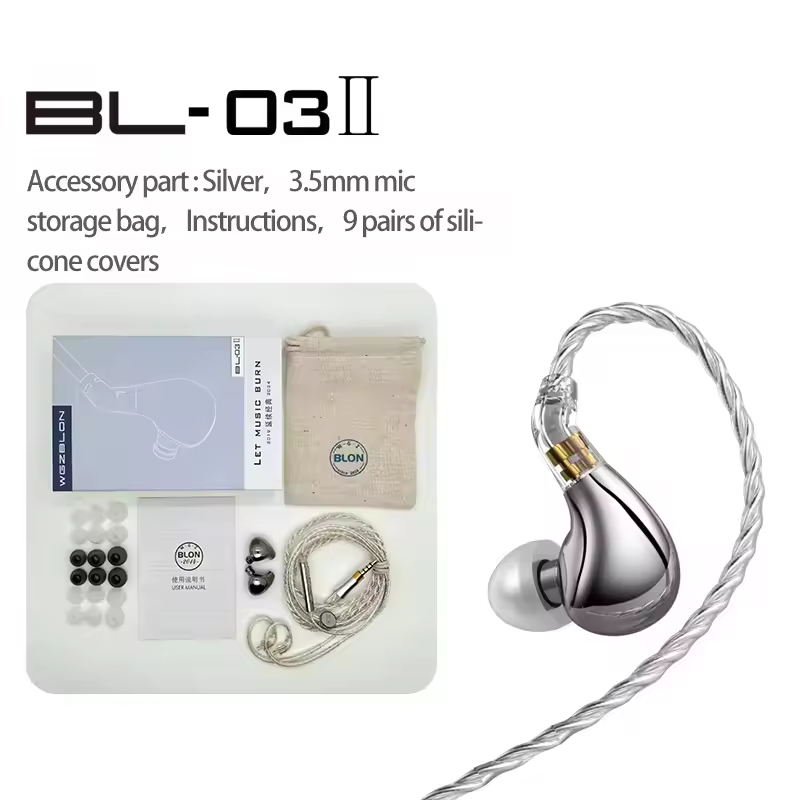 BLON BL03 II 10mm Dual-Chamber Dynamic Driver IEM Hifi Music Earphones with 0.78mm 2-Pin Detachable Cable Compatibility - Image 8