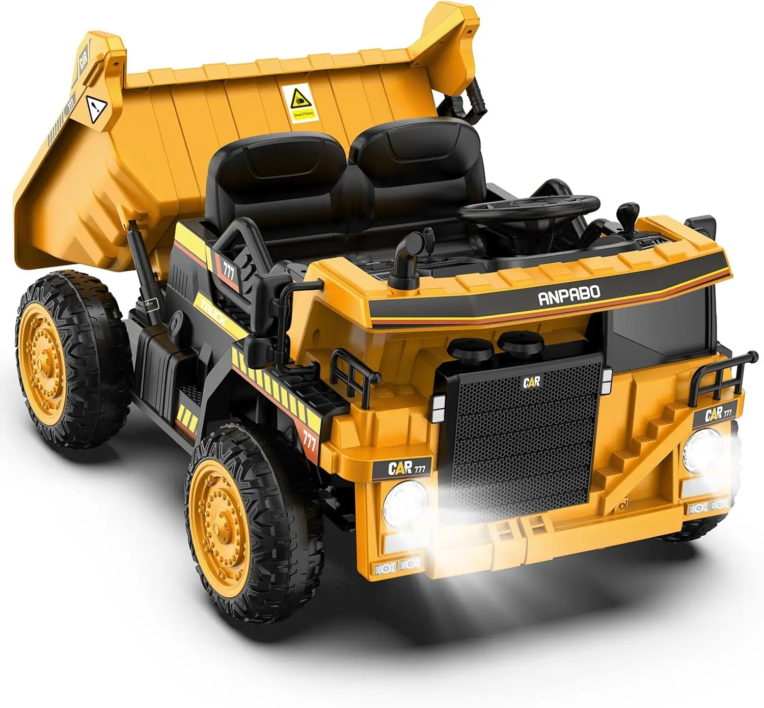 Ride on Dump Truck, 12V Ride on Car with Remote Control, Electric Dump Bed and Extra Shovel, Ride on Construction Vehicle with M