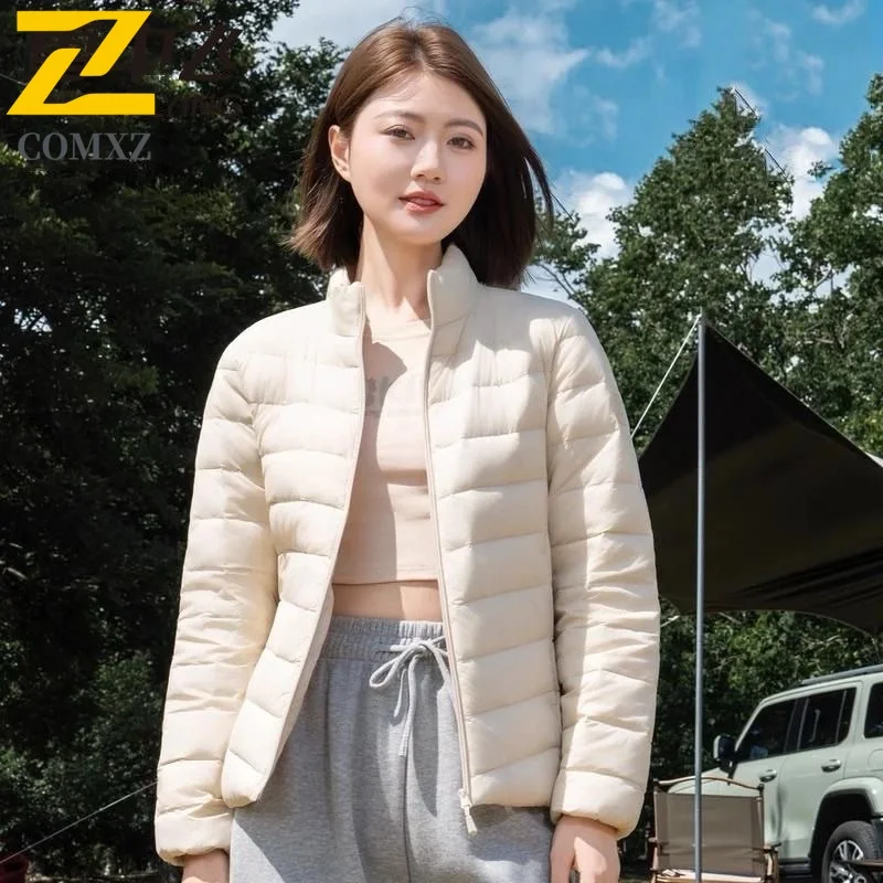 

COMXZ Ultra Light Men Down Jacket Stand Collar Outdoor Cold Resistant Parka Hiking Travel Windproof Warm Winter Down Coat