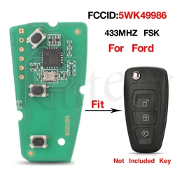 Jingyuqin FCCID 5WK49986 Circuito chiave remota a 3 pulsanti 433MHZ FSK per la sostituzione Ford Focus MK3 e T6 Ranger