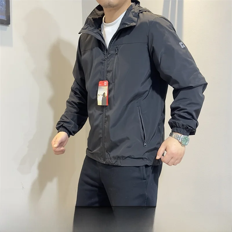 

Легкий ветрозащитный тканевый тюнер для мужчин, функциональный уличный воротник-стойка с капюшоном на молнии, молодежный тренд, весна-осень, регулировка...