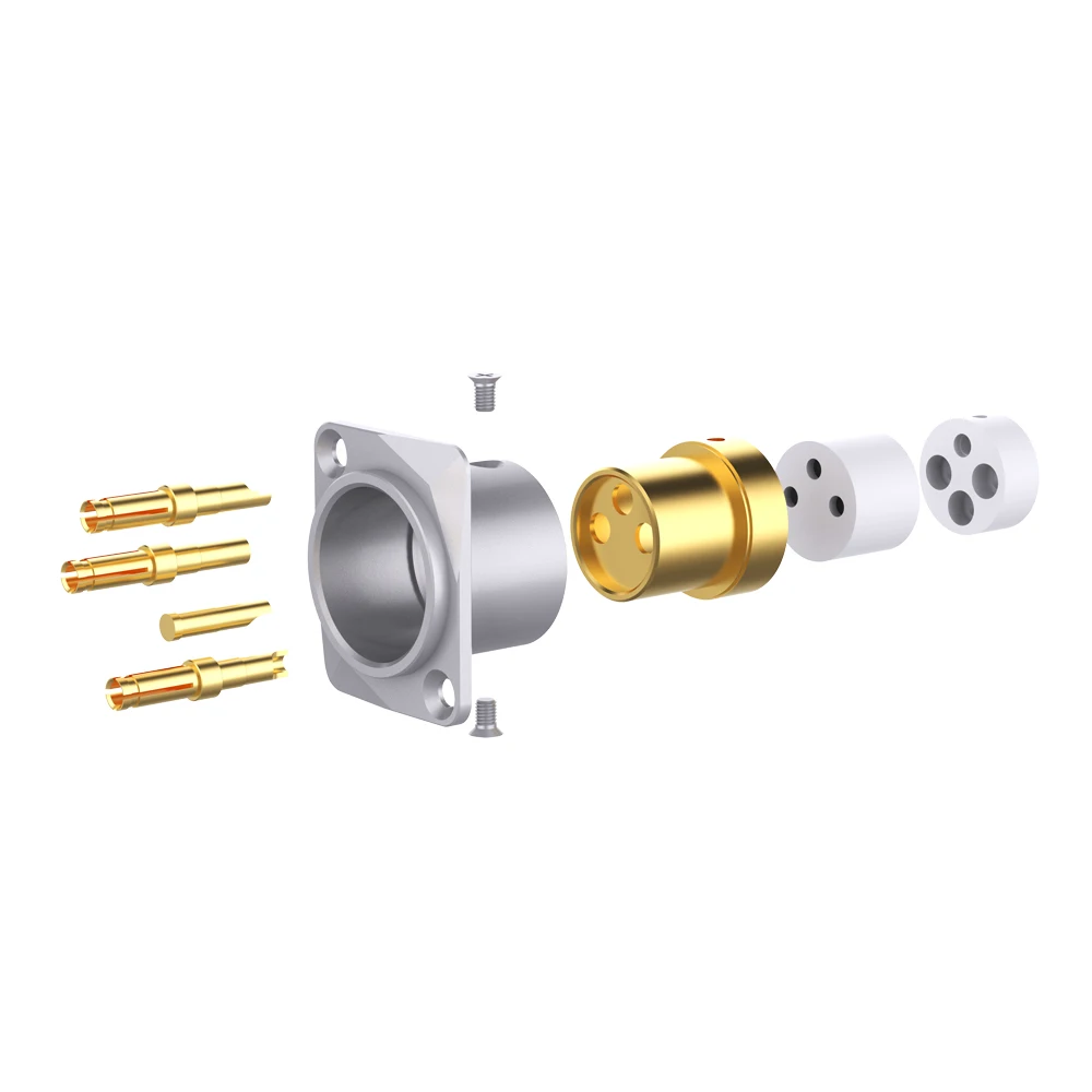 Monosaudio Pure Copper XLR Socket Chassis Panel Mount Gold/Rhodium Plated Available SM3/SF3 Male Female 3 Pin Adapter