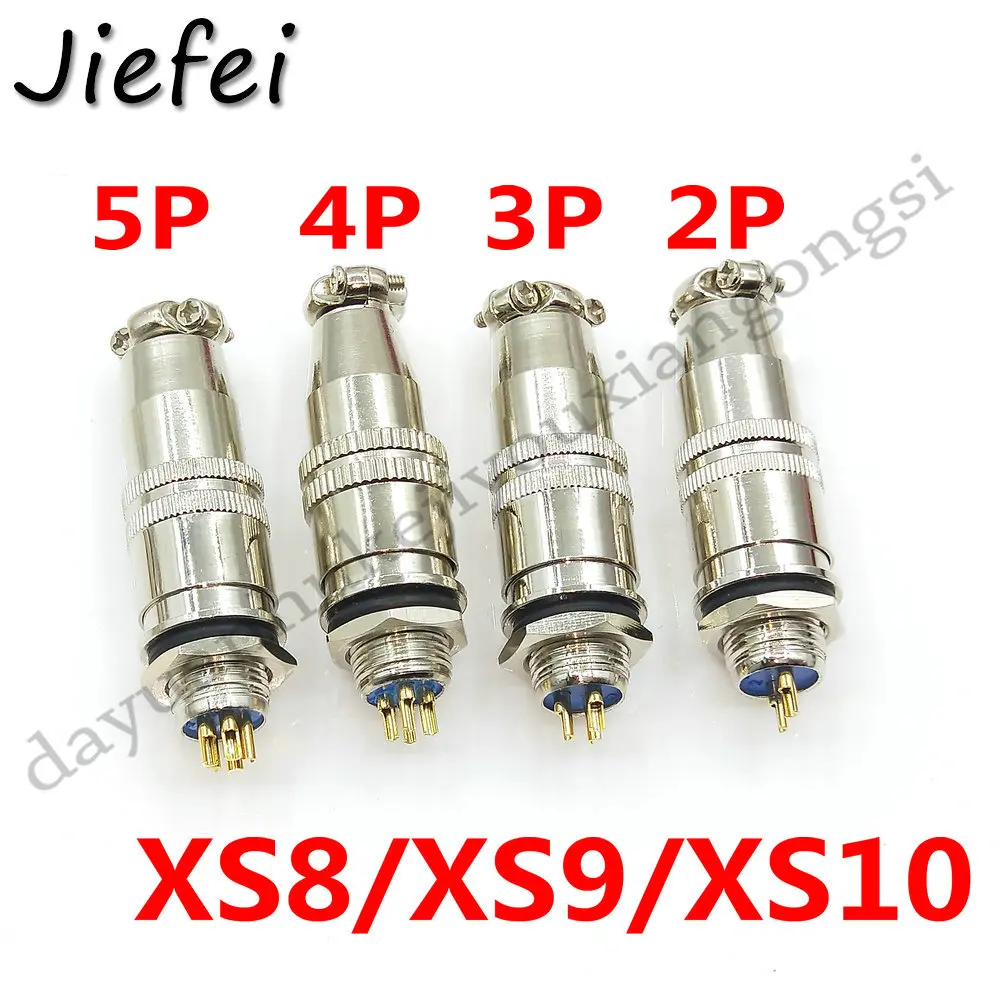 2Set Electrical mini XLR XS8 XS9 XS10 XS9JK XS10JK 2Pin 3Pin 4Pin 5Pin  self locking Aviation socket connector 2P 3P 4P 5P