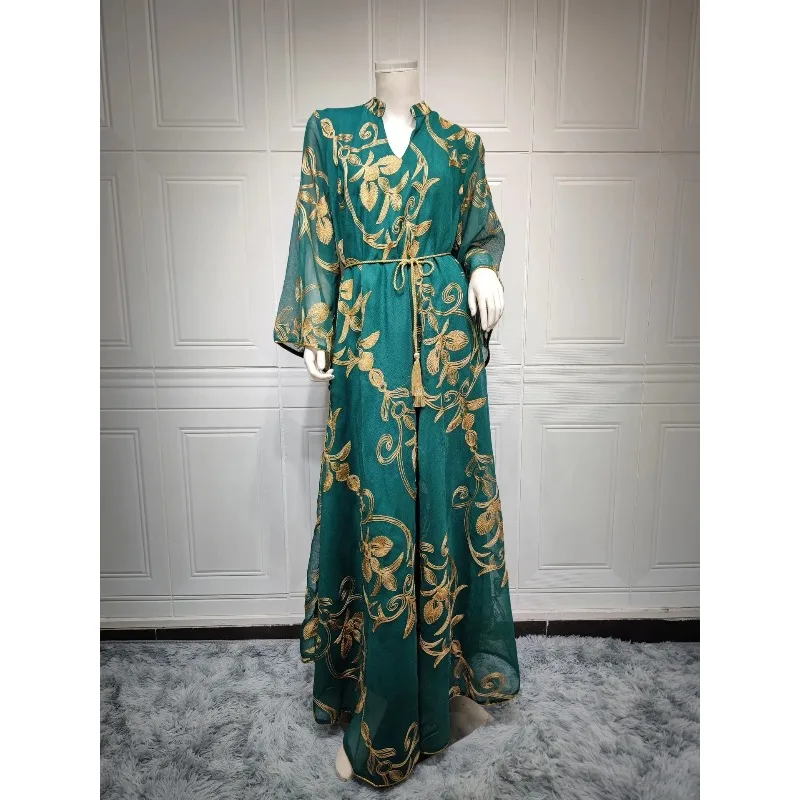 

Eid Muslim Embroidery Abaya Women Dress 2026 Stand Collar Prayer Morocco Party Abayas Gowns Dubai Arabic Kimono Robe Vestidos