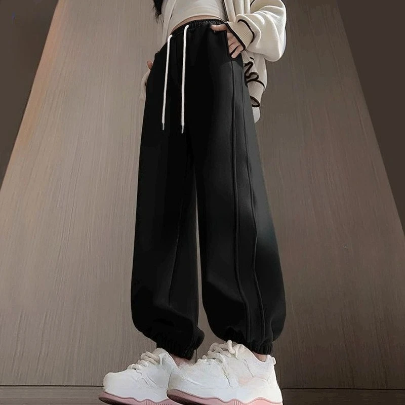 Clearance Womens SS/FW Thin Cotton Casual Sport Pants 2026 Petite Loose High Waist Cuffed Lantern Joggers