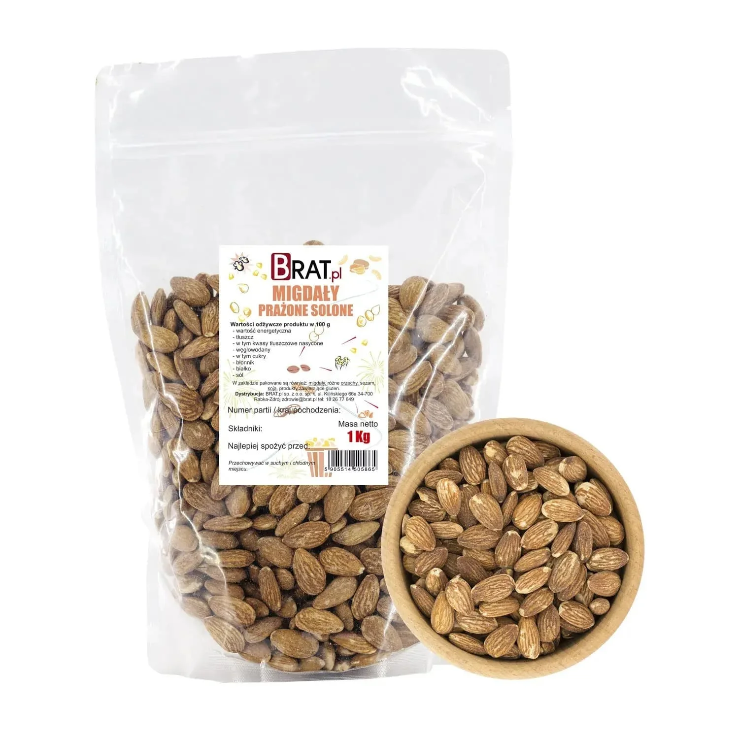 Migdały prażone solone 1kg