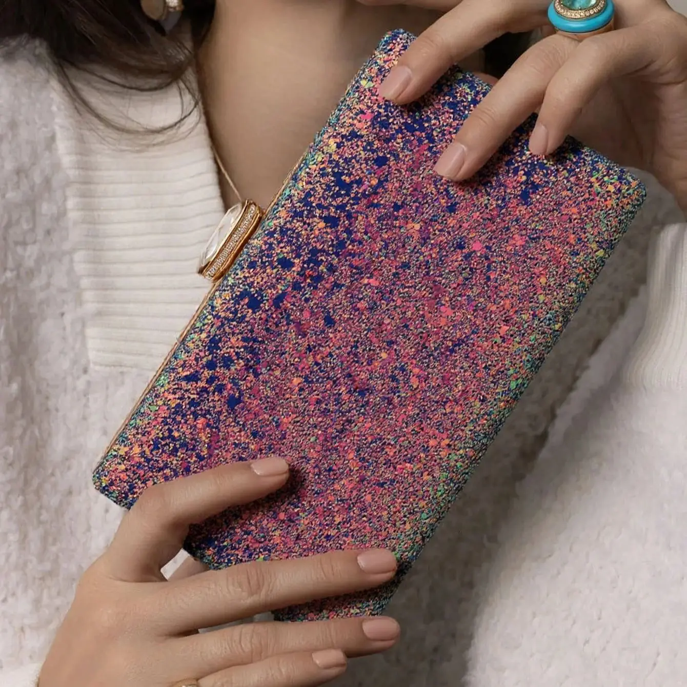 

Модные женские вечерние сумки с клапаном, расшитые блестками, смешанные яркие цвета, вечерние клатчи, роскошные свадебные сумки, держатель