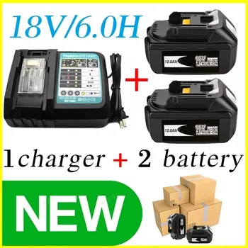 마키타 오리지널 충전식 전동 공구 배터리, LED 리튬 이온 교체, LXT BL1860B BL1860 BL1850, 18V 12.0Ah