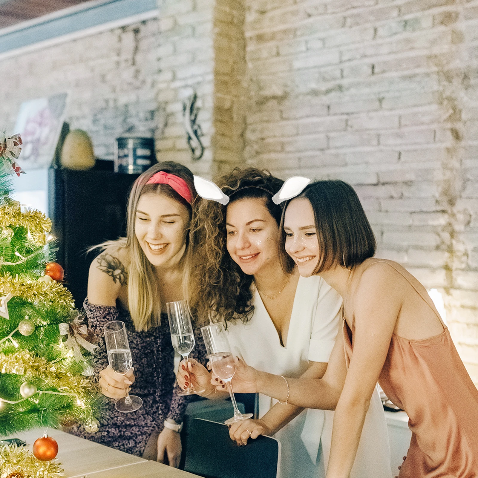 

1 Pair Hoop Costume Party Headdress Diy Decor Festival Hair Prop Deer Headdress Prop Costume Deer Ear Hairbands Imitation Animal