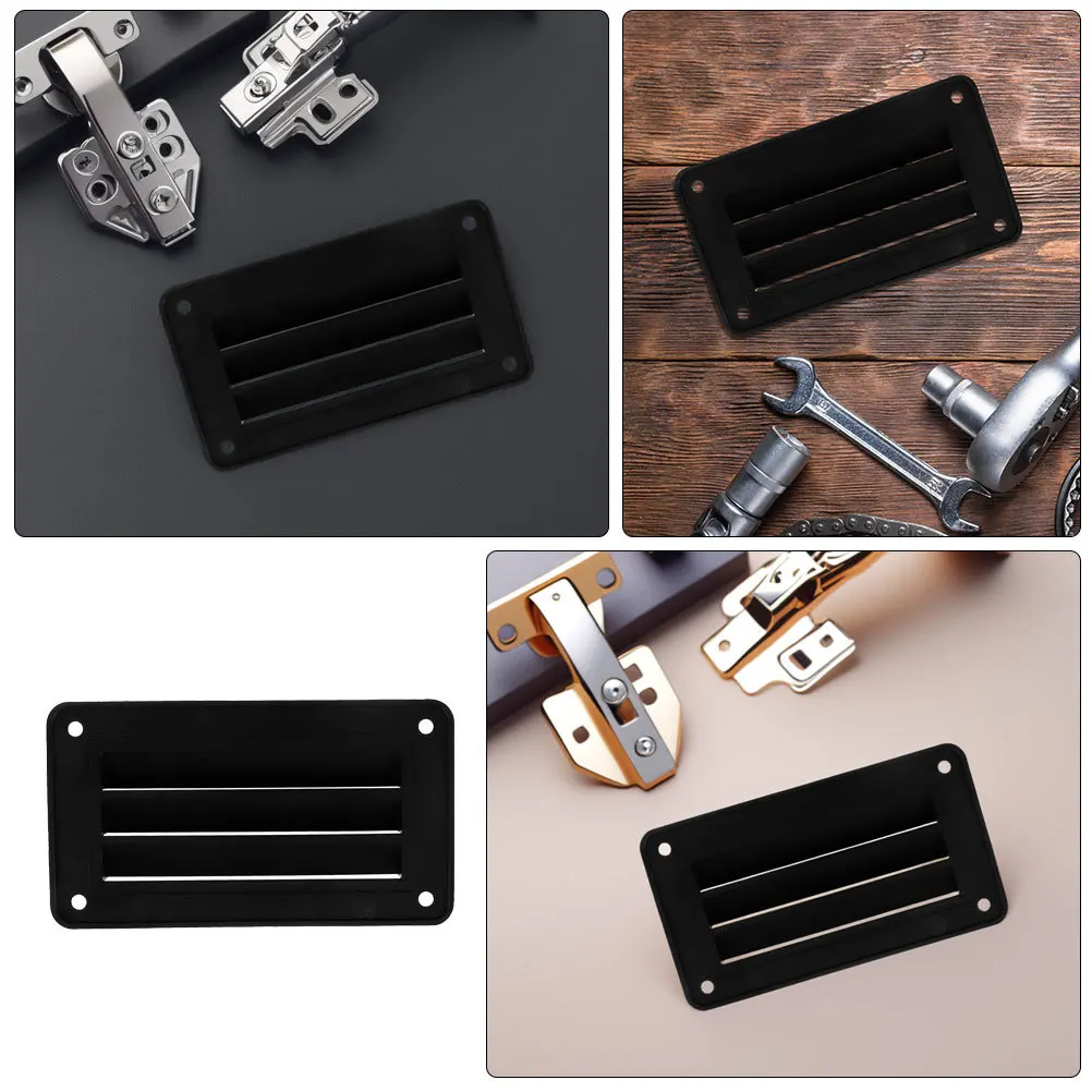 

2pcs Black Plastic Louvered Ventilation Window For Rv Boat Trailer Airflow Vent Durable Exhaust Cover Camper Cabinet Marine
