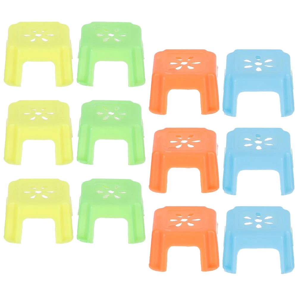 12 Pcs House Accessories Stool Baby Toys Miniatures for Crafts Figurines