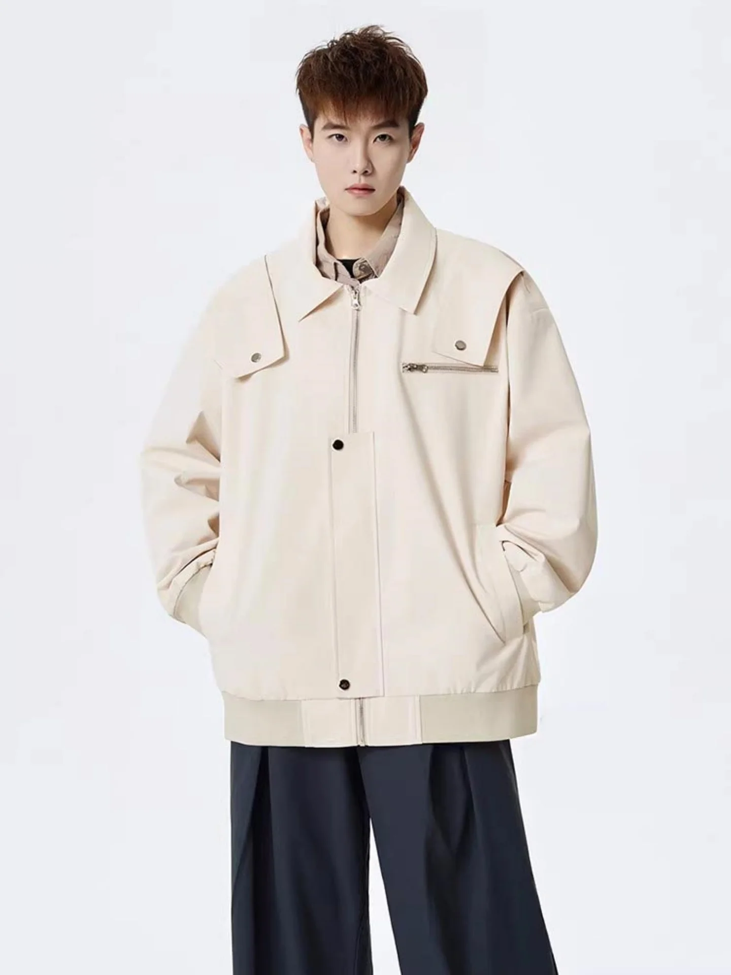 

Мужская рабочая куртка-пилот на молнии в американском ретро-стиле, весна-осень, новинка, износостойкая, свободного кроя