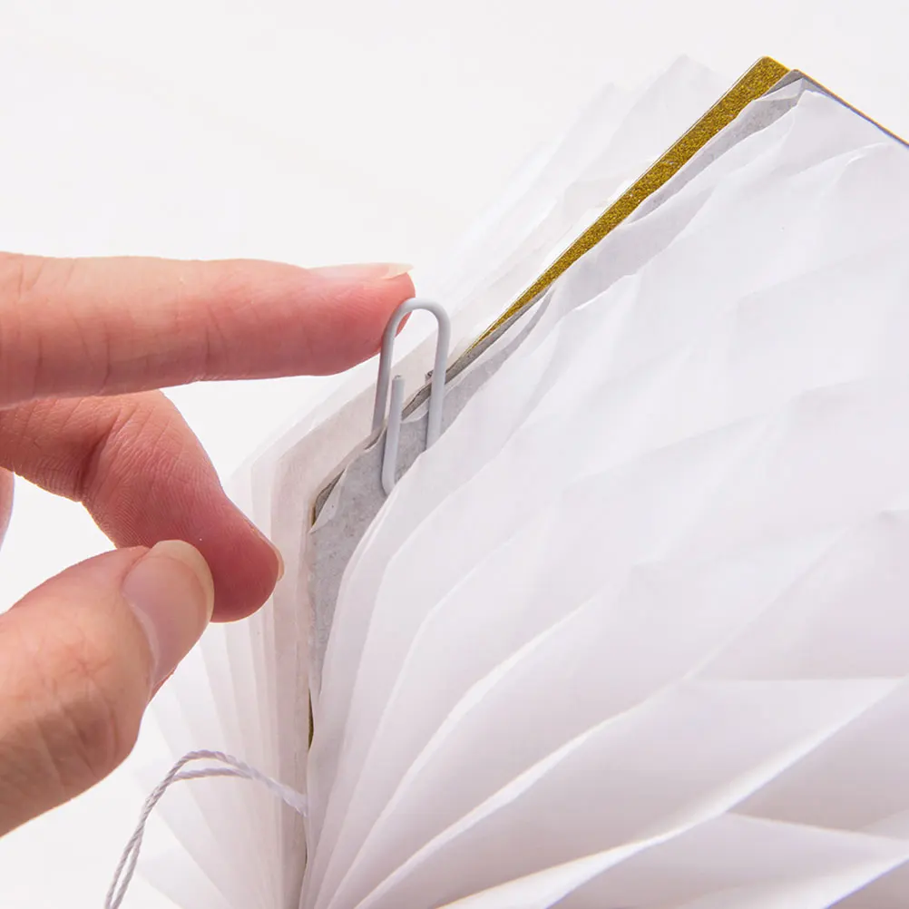 

2Pcs Ring Paper Honeycomb Hanging Decor Gold Wedding Party Proposal Room Decoration Photo Prop Supplies Hanging Decor