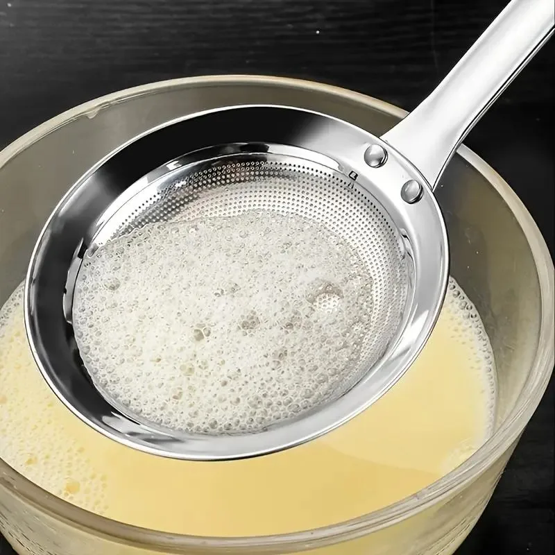 Stainless Steel Colander Spoon,Kitchen Soup Gravy Oil Soup Fat Separator Ladles Skimmer Spoon Soup Colander,Food Net Strainer