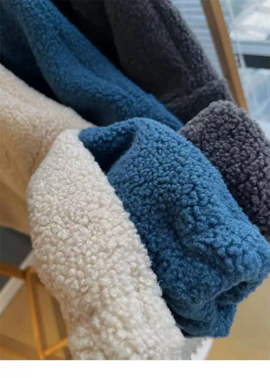 Abrigo de lana de cordero para mujer, cárdigan grueso de lana con capucha holgada, suéter, chaqueta, otoño e invierno