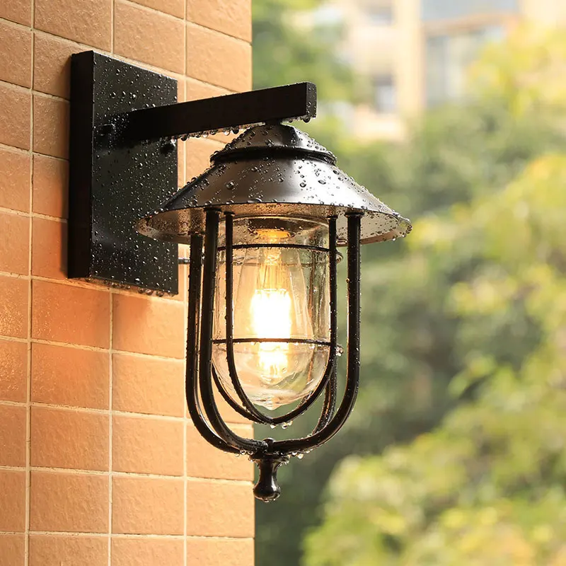 

European Retro LED Wall Lamp Outdoor Waterproof Lighting Villa Garden Porch Lamp Courtyard Corridor Lighting Wall Lamp
