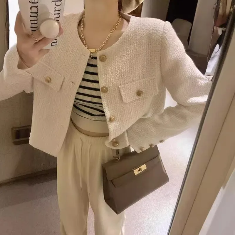 

Куртка Xiaoxiangfeng, женская одежда, весна 202, новинка во французском коротком стиле, универсальный топ с жареным уличным темпераментом, женская одежда