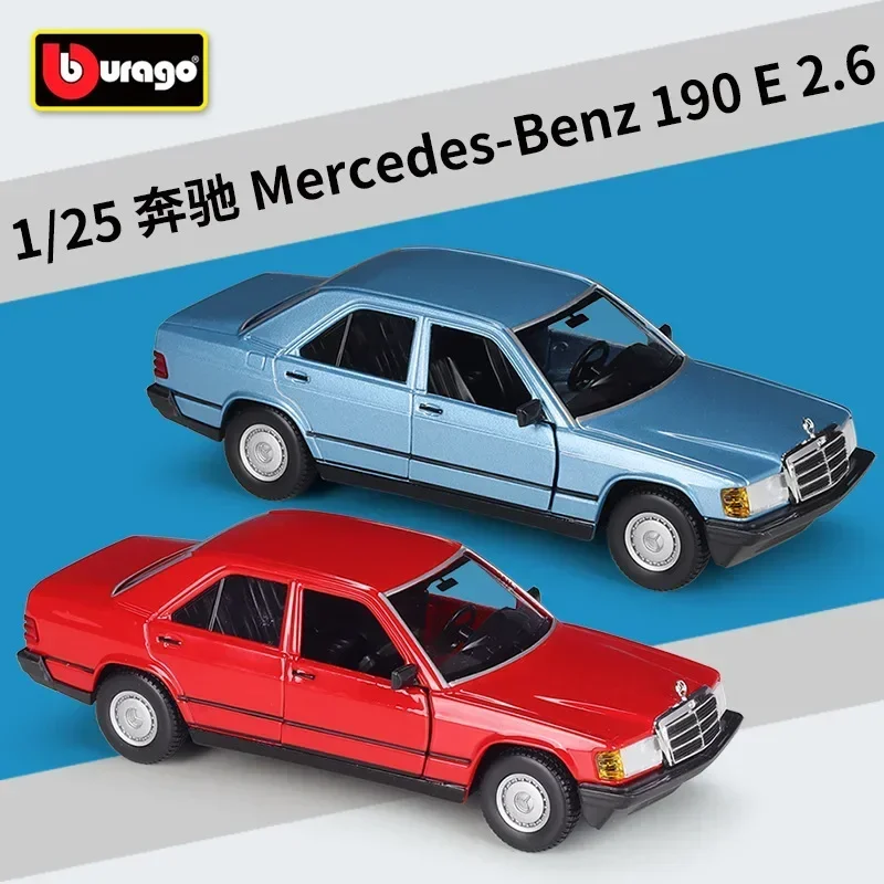 

Bburago 1:25 Mercedes-Benz 190 E 2.6, высокая имитация литья под давлением автомобиля, модель из металлического сплава, украшение автомобиля, коллекция подарков