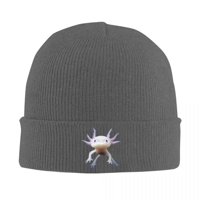 Axolotl Print Beanie Hat Unisex Warm Knitted Hat for Autumn Winter Daily Outdoor Wear