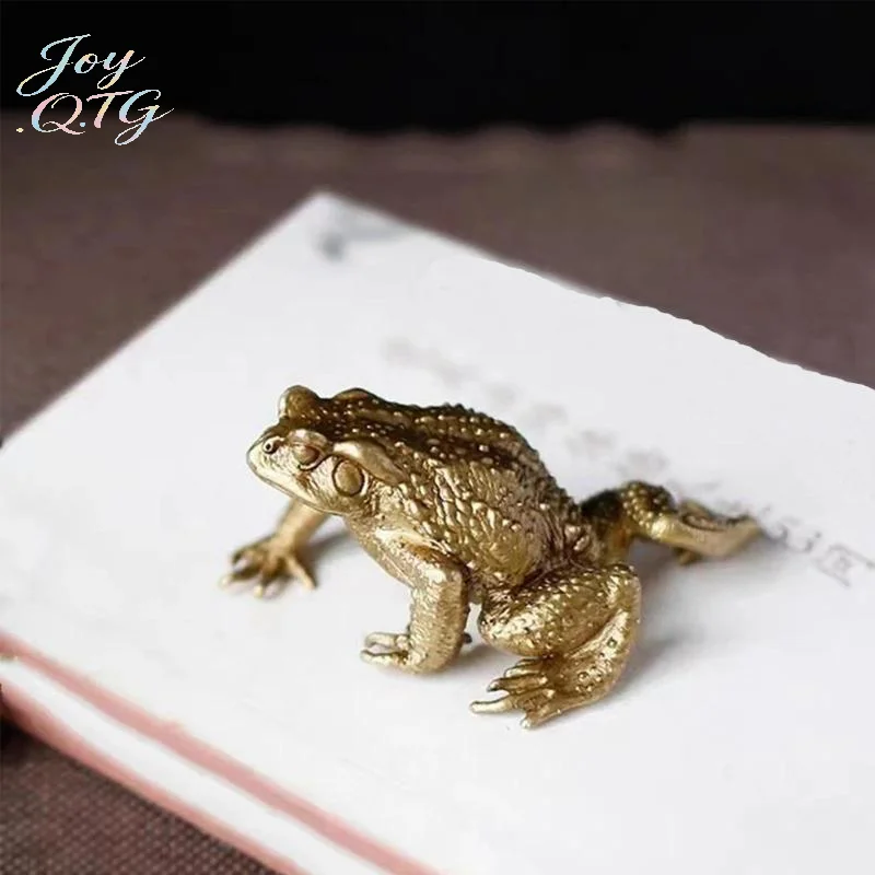 Hot Sale 1PCS Feng Shui Copper Fortune Pocket Money Toad Brass Figurine Indoor Outdoor Decor Statue No Electricity Required