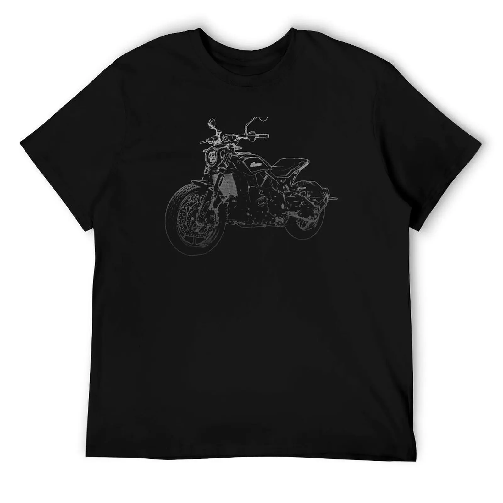 

Indian FTR 1200 pencil silhouette motorcycle art naked bike roadster T-Shirt t shirt man designer T-Shirt