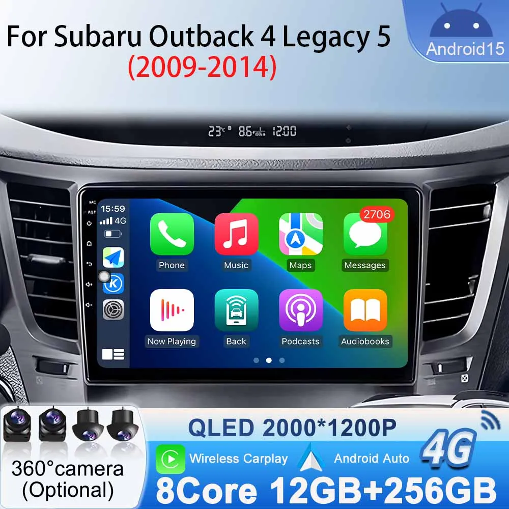 

Auto Player Multimedia Video Car Radio Stereo for Subaru Outback 4 Legacy 5 2009-2014 Android 15 GPS Navigation Wireless Carplay
