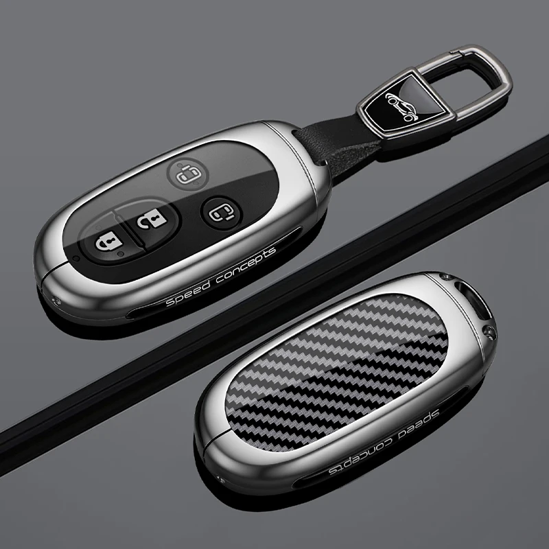 Zinc Alloy Car Key Case Cover Shell For Suzuki Wagon R Every Hustler Palette Solio Alto Lapin Spacia Protect Keychine Accessory
