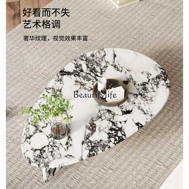 -*Table basse moderne en marbre de luxe léger
