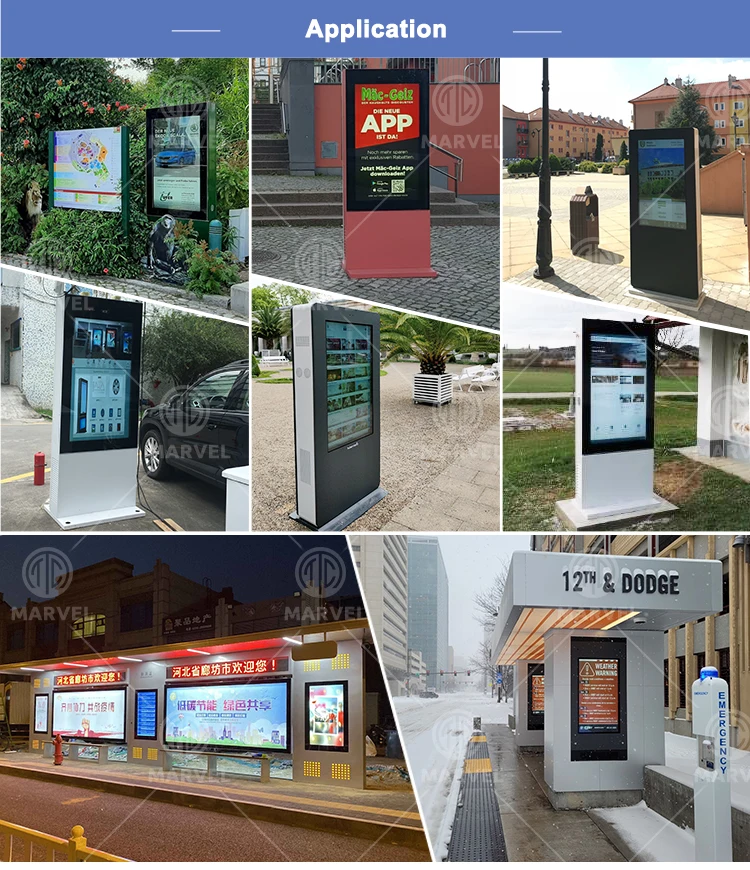 55 inch dustproof waterproof large outdoor advertising screen totem IP65 big outdoor digital signage kiosk