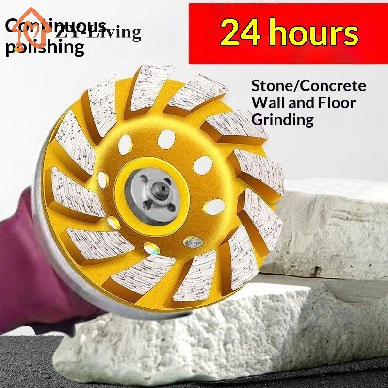 4 Inch Concrete Turbo Diamond Grinding Cup Wheel 12 Segments Heavy Duty For Masonry Grinding Polish