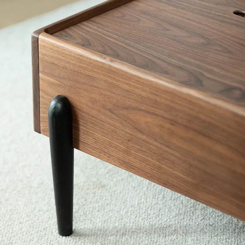 North American black walnut coffee table TV cabinet combination, Nordic modern simple living room small square