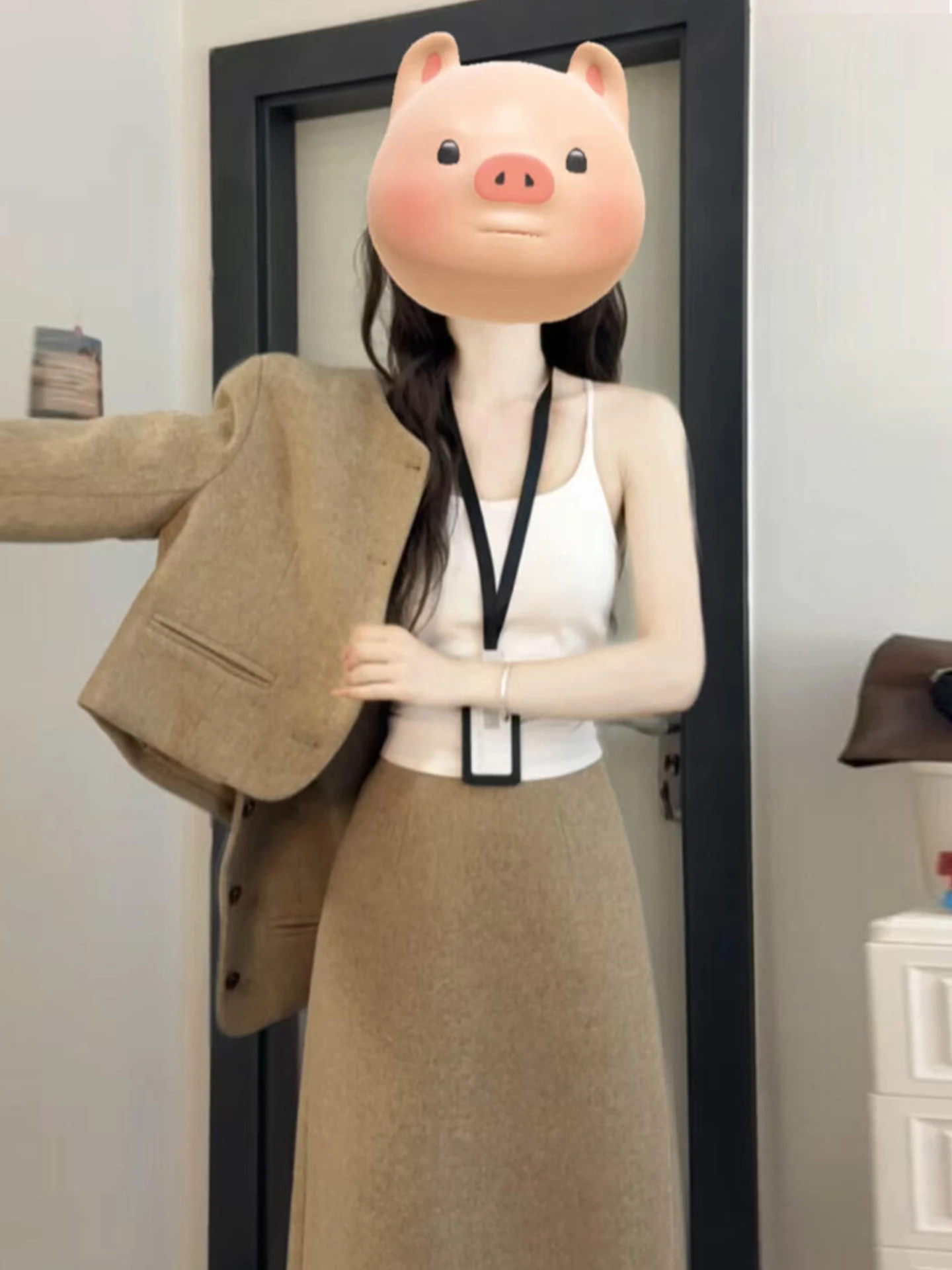 Coréen Sle longue Dr ensemble femmes printemps automne nouveau haut de gamme Ele Ladylike Faionable costume jupe en Fiber de Polyester