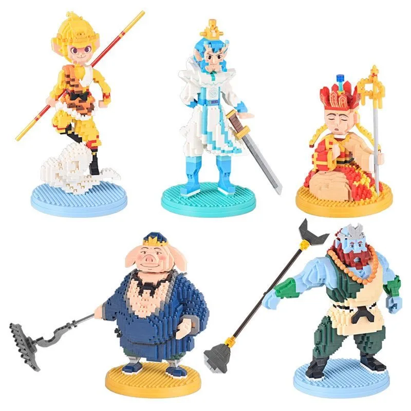 

Мини-блоки, китайский мультфильм, Путешествие на Запад, Укун, строительные кирпичи, микроблоки, аниме-фигурки, игрушки, рождественский подарок для девочек