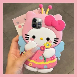 Custodia in Tpu Cartoon 3D Hello Kitty Cat per Samsung Galaxy S22 S23 S24 Ultra S21 Plus S20 FE S10 Nota 20 Ultra 10 Lite Custodia Cover