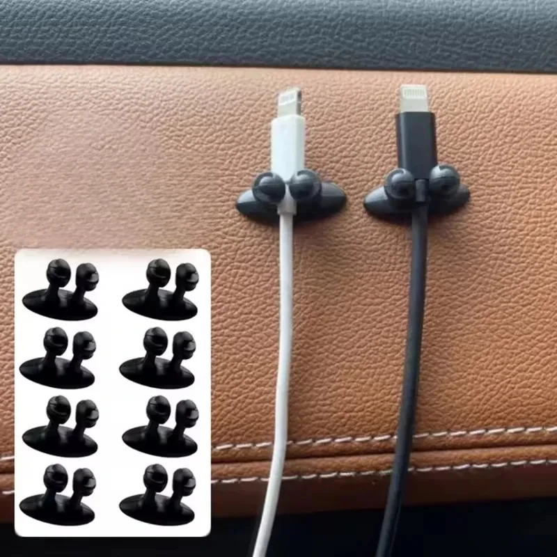 1-48pcs Car Dashboard Phone Charger Cable Manager Hook Headphone Line Organizer Clasp Clamp Holder Auto Interior Accessories