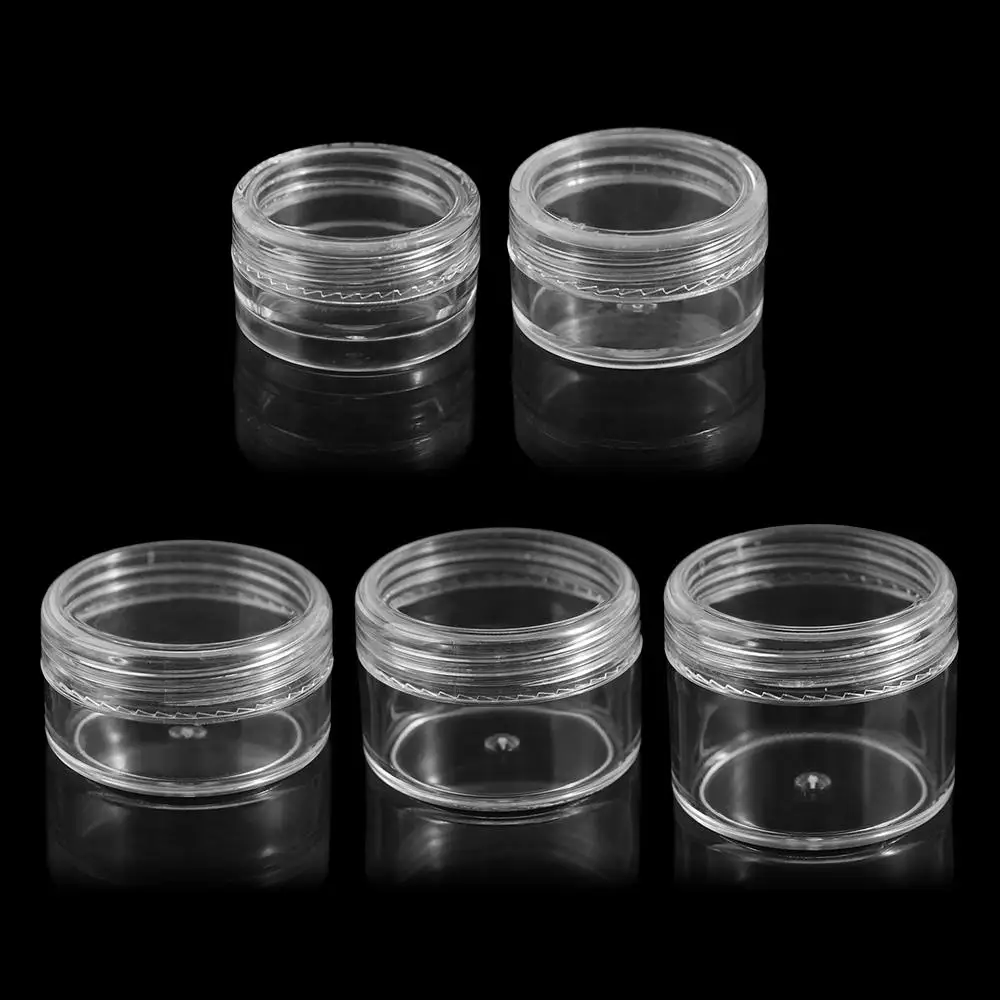 Reusable Transparent Clear Cream Jar Portable Plastic Small Round Jars Multi-purpose Sub-bottling Jewelry Storage Box Women