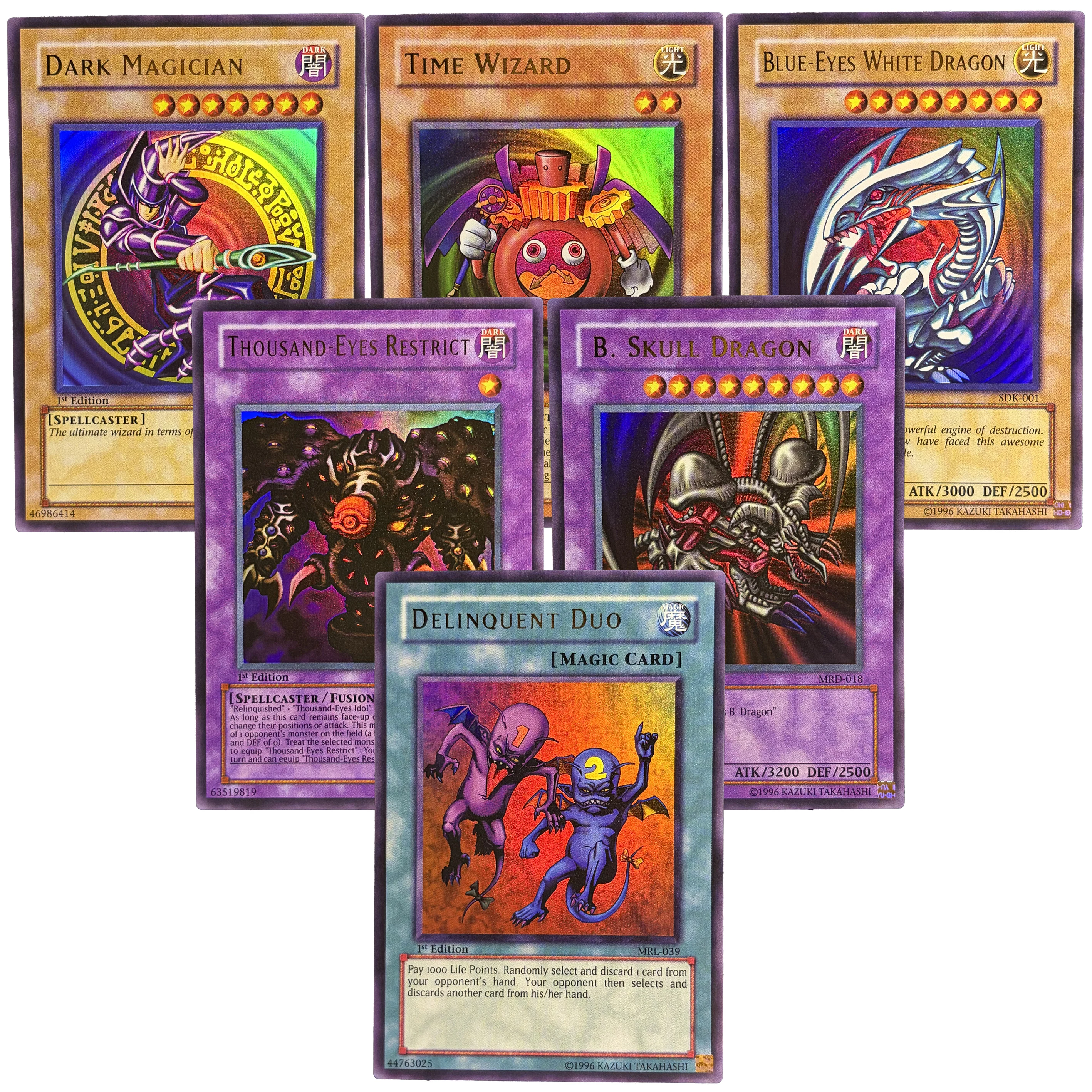 Vintage Yu-Gi-Oh 1st Edition Holo Rare Cards PSV/YCSW/MRL Blue-Eyes Dark Magician Classic TCG Collectible Trading Game Cards