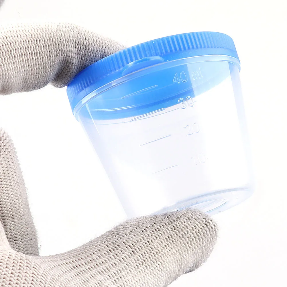 30 قطعة أكواب بلاستيكية 40 مللي أكواب مختبر متدرجة مقاومة للحرارة حمض القلويات المقاومة أخذ العينات الحاويات لتعليم المختبر