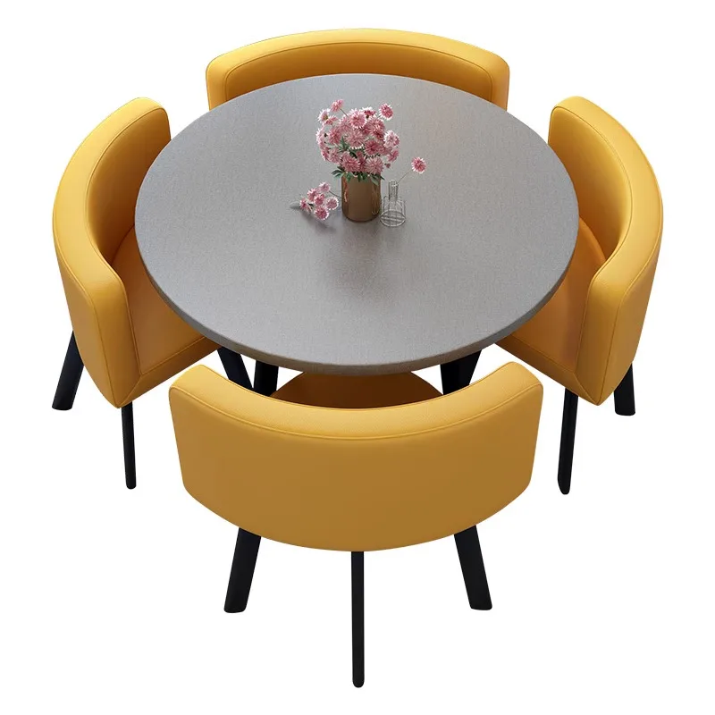 Casual negotiation table and chair combination meeting room reception round table apartment small dining table shop sitting area