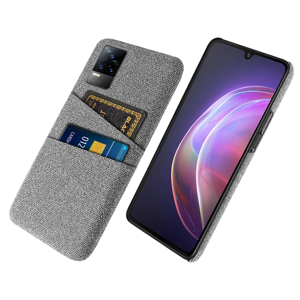 

V21e For Coque vivo V21e Case Dual Card Fabric Cloth Luxury Business Cover For vivo V21e Funda on vivo V2061 V21 e V 21e 6.44"