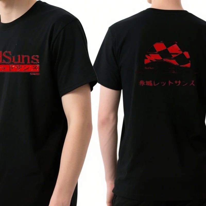 Anime dérive AE86 initiale D Double face 100% coton homme t-shirt col rond manches courtes décontracté unisexe R34 horiz