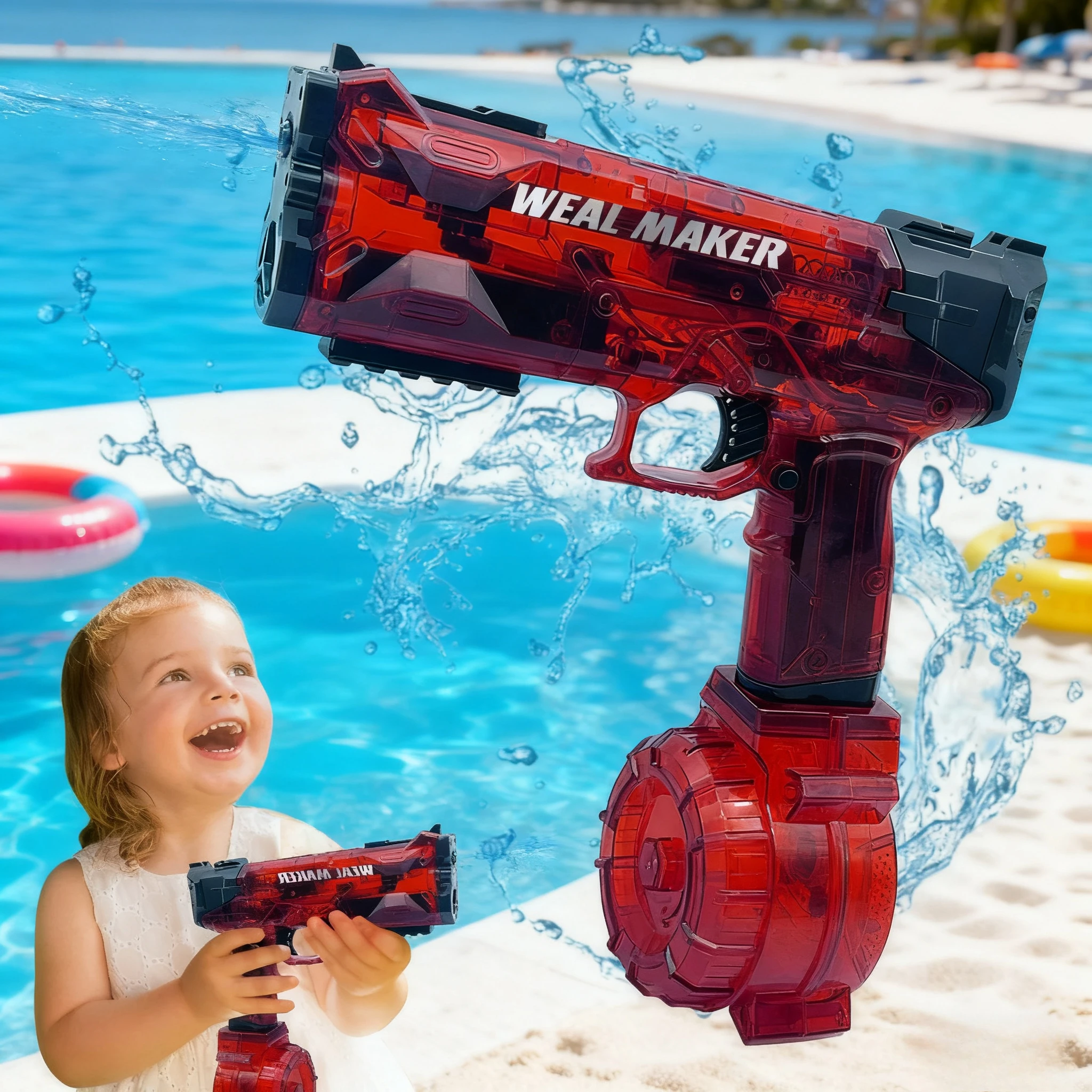 

Летний электрический водяной пистолет Desert Eagle, сильный пляжный бассейн высокого давления для взрослых, боевая стрельба, игрушка для мальчика, подарок