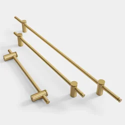 Factory Outlet! 1m Adjust The Pitch Luxury Solid Brass Long Handle Modern Gold Wardrobe Cabinet Glass Door Handles Drawer Pulls