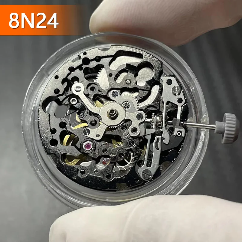 New 8N24 Japanese Automatic Mechanical Watch Movement 21600 Black Watch Replacement Parts High Precision Timepiece Core