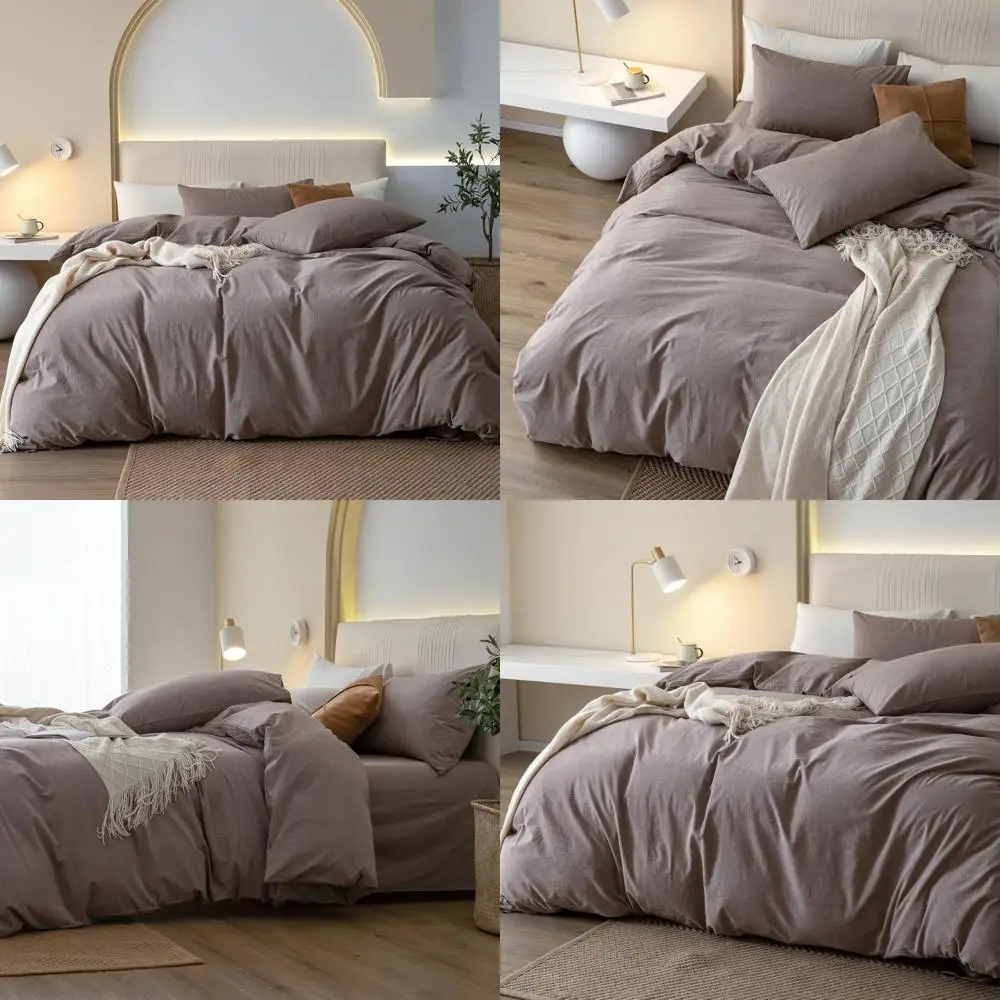 

King Size 100% Cotton Washed Duvet Cover Set with 2 Pillowcases