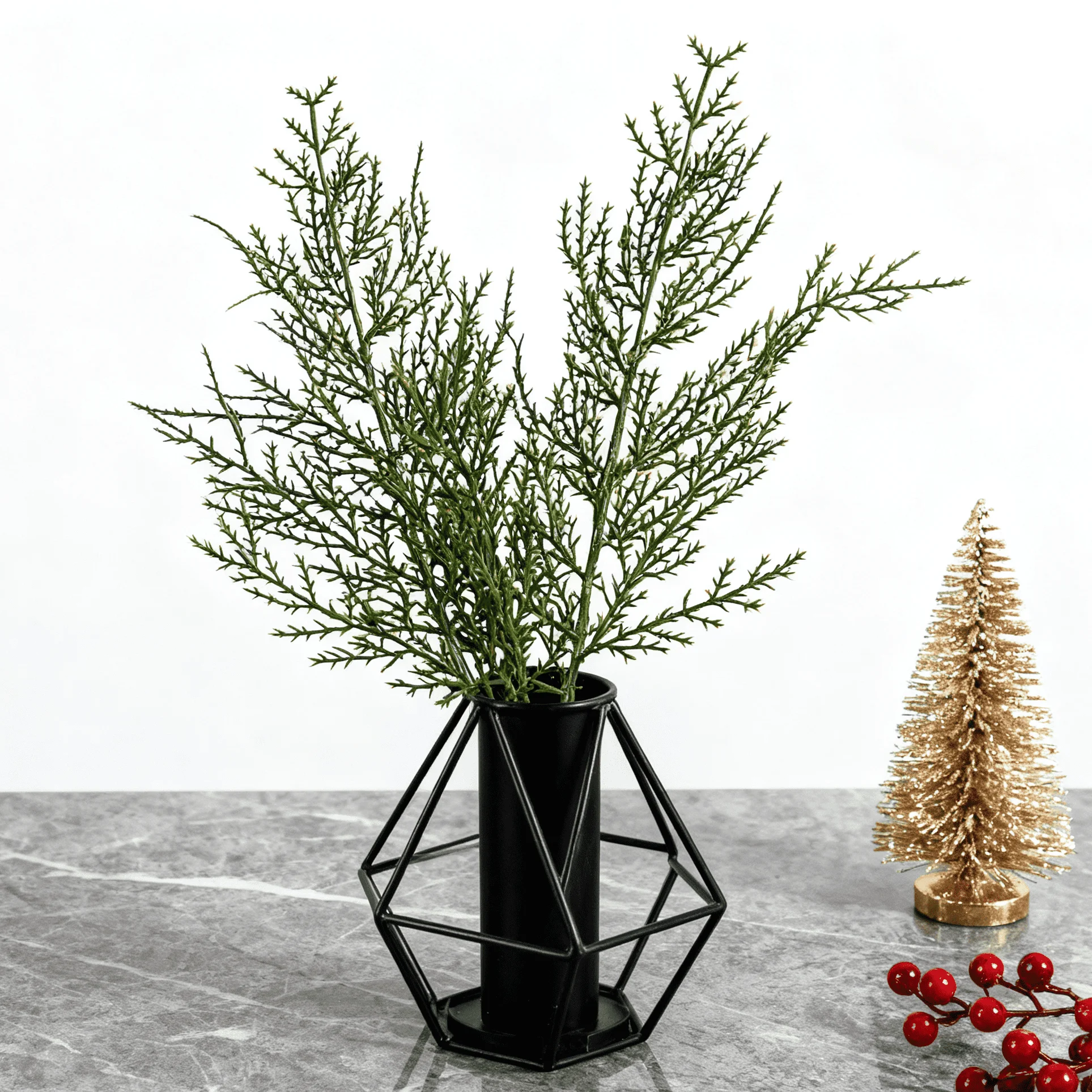 30/50 قطعة النباتات الاصطناعية البلاستيك الصنوبر إبرة شجرة خضراء مهرجان ديكور الحفلات ترتيب المنزل ملحق Diy بها بنفسك عيد الميلاد حلية