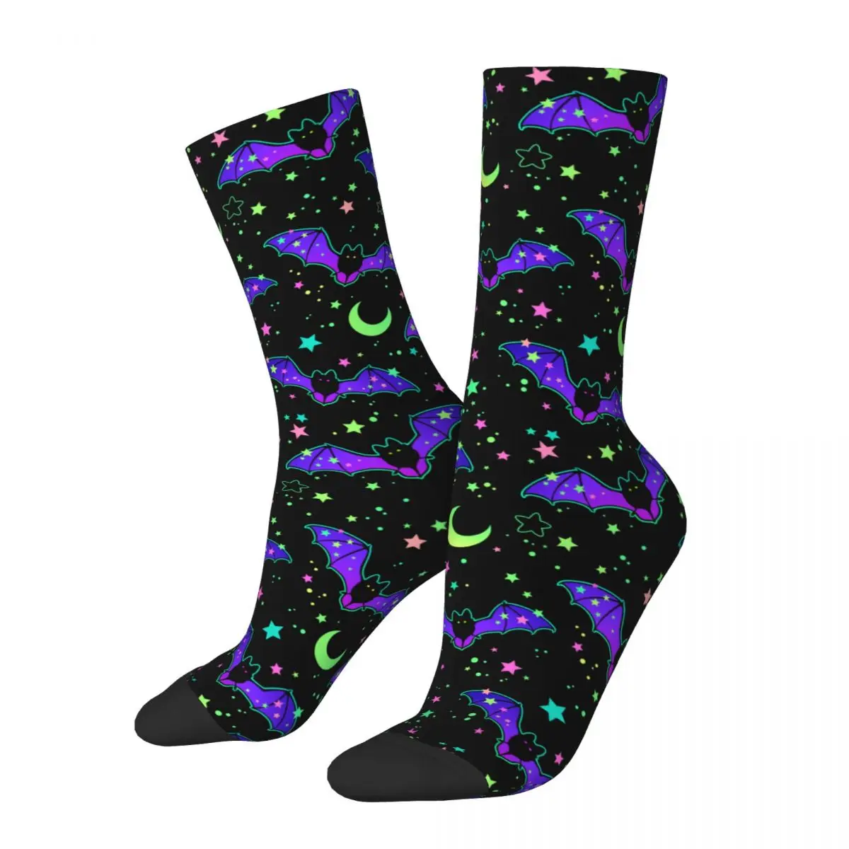 

Halloween Bat Stars Cartoon Socks Men's Women's Polyester Funny Happy Socks Spring Summer Autumn Winter Middle Tube Socks Gifts