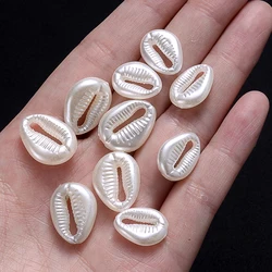 50pcs ABS Loose Spacer Shell Beads Imitation Pearl Shell Shape Acrylic Beads For Making Jewelry Bracelet DIY Craft Supplies