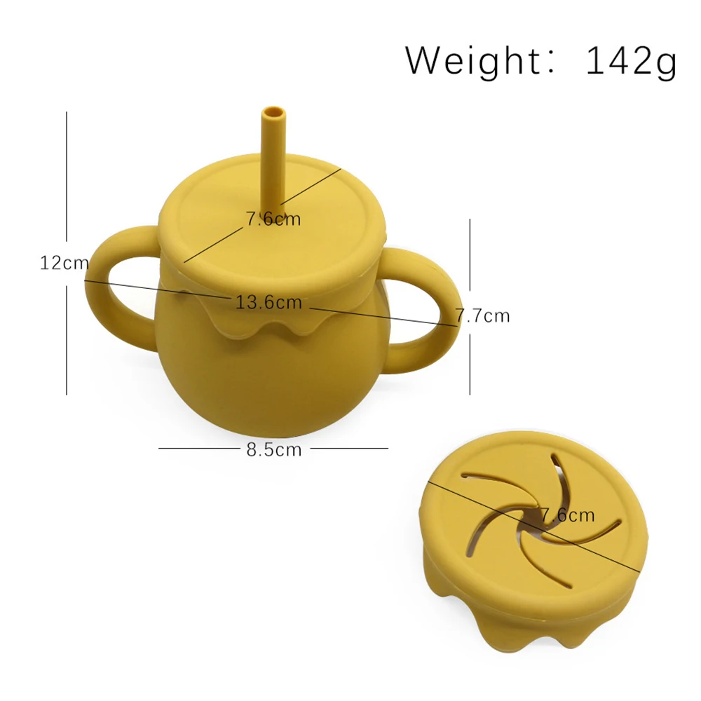 Taza para bebé personalizada de 280 ml: taza para refrigerios de silicona 3 en 1, taza para sorber, a prueba de fugas, forma de helado, nombre personalizado